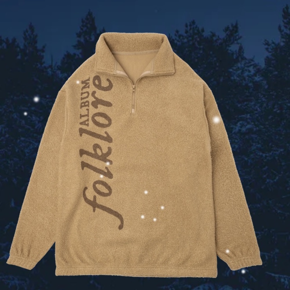 taylor swift folklore album 1/4 zip sweater official merchandise never worn